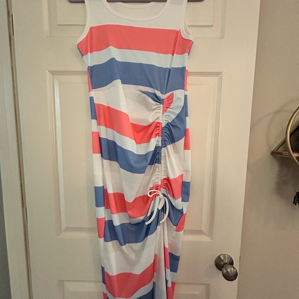 Striped Sleeveless Maxi Dress